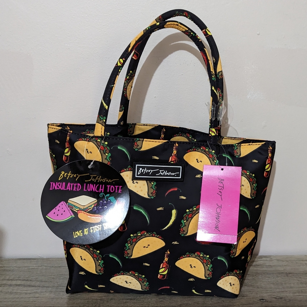 Betsey Johnson Insulated Lunch Tote Bag Tacos! NWT!